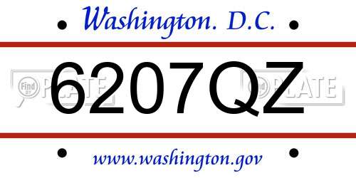 6207QZ District Of Columbia License Plate