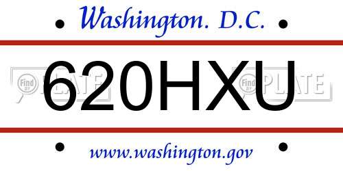 620HXU District Of Columbia License Plate