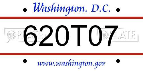 620T07 District Of Columbia License Plate