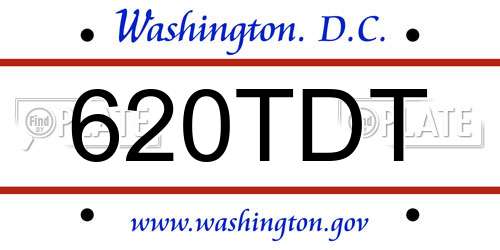 620TDT District Of Columbia License Plate