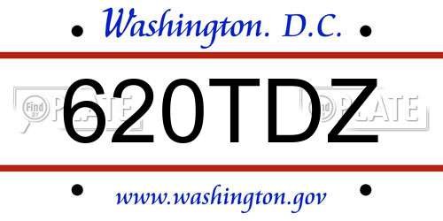 620TDZ District Of Columbia License Plate