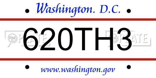 620TH3 District Of Columbia License Plate