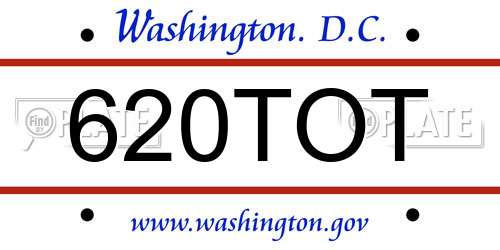 620TOT District Of Columbia License Plate
