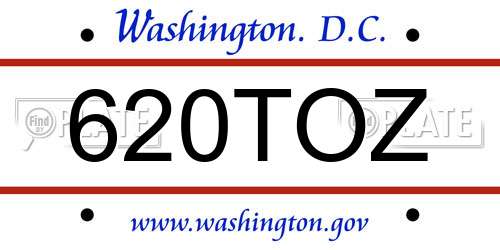 620TOZ District Of Columbia License Plate
