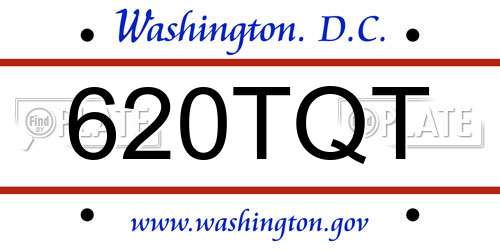 620TQT District Of Columbia License Plate