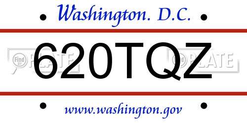 620TQZ District Of Columbia License Plate