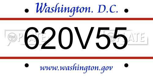 620V55 District Of Columbia License Plate