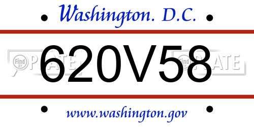 620V58 District Of Columbia License Plate