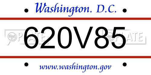 620V85 District Of Columbia License Plate
