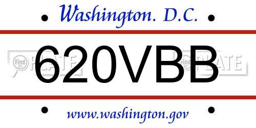620VBB District Of Columbia License Plate