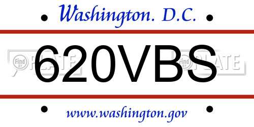 620VBS District Of Columbia License Plate
