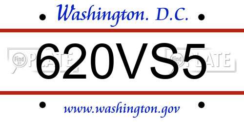620VS5 District Of Columbia License Plate