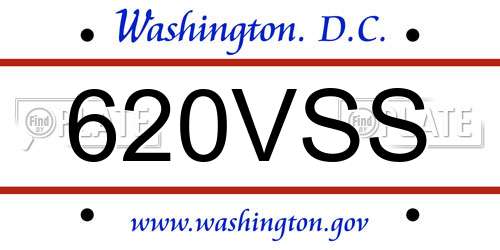 620VSS District Of Columbia License Plate