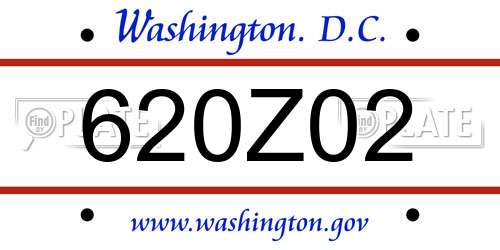 620Z02 District Of Columbia License Plate