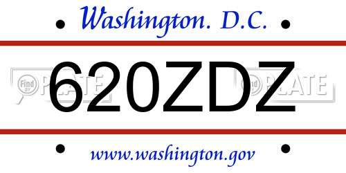 620ZDZ District Of Columbia License Plate