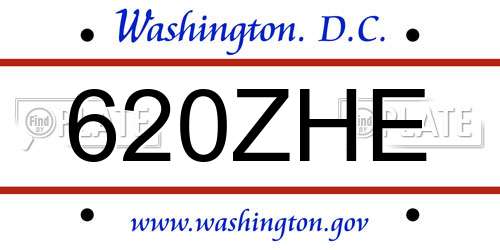 620ZHE District Of Columbia License Plate