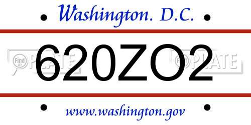 620ZO2 District Of Columbia License Plate