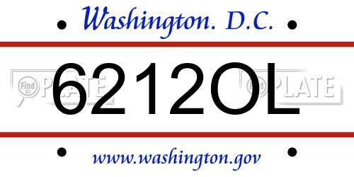 6212OL District Of Columbia License Plate