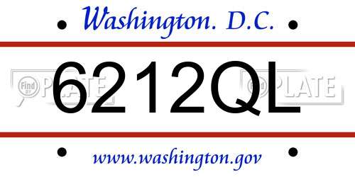 6212QL District Of Columbia License Plate