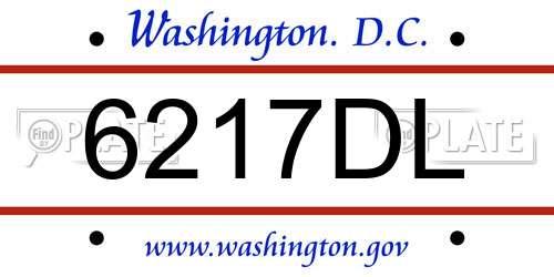 6217DL District Of Columbia License Plate