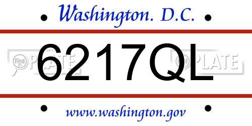 6217QL District Of Columbia License Plate