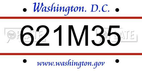 621M35 District Of Columbia License Plate