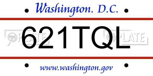 621TQL District Of Columbia License Plate