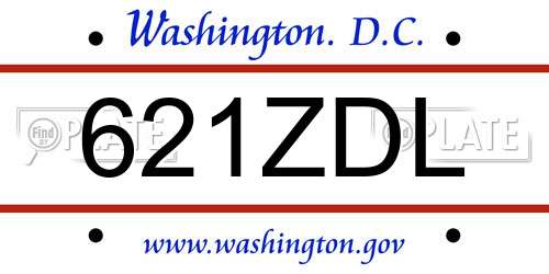 621ZDL District Of Columbia License Plate