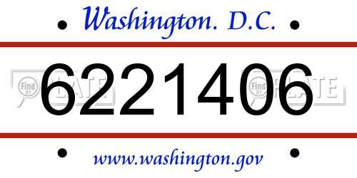 6221406 District Of Columbia License Plate