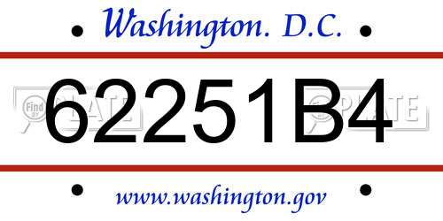 62251B4 District Of Columbia License Plate