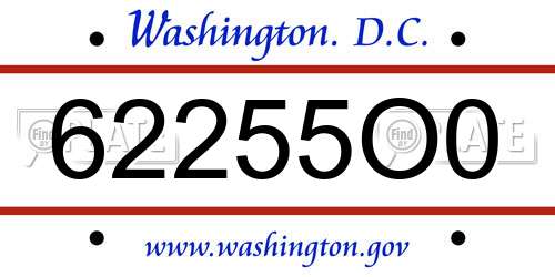 62255O0 District Of Columbia License Plate