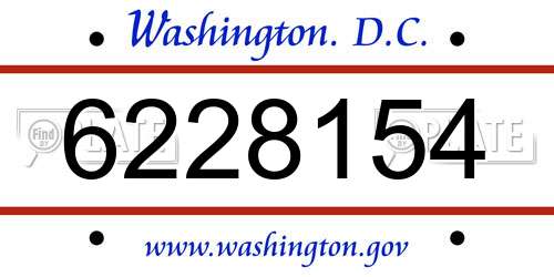 6228154 District Of Columbia License Plate