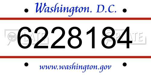 6228184 District Of Columbia License Plate