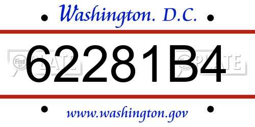 62281B4 District Of Columbia License Plate