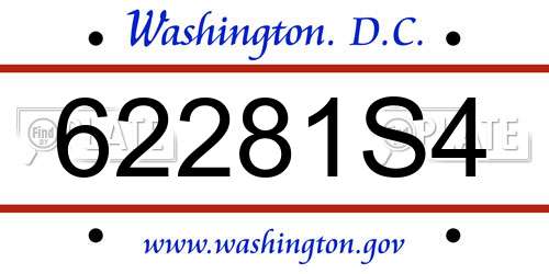 62281S4 District Of Columbia License Plate