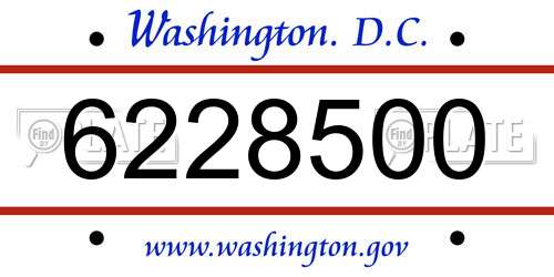 6228500 District Of Columbia License Plate