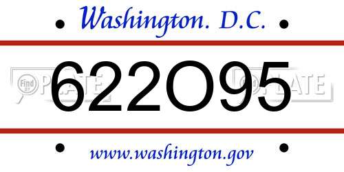 622O95 District Of Columbia License Plate