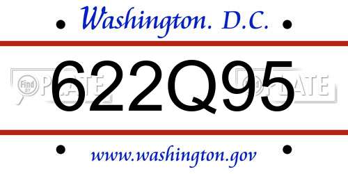 622Q95 District Of Columbia License Plate