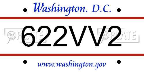622VV2 District Of Columbia License Plate