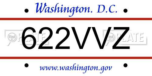 622VVZ District Of Columbia License Plate