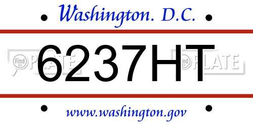 6237HT District Of Columbia License Plate