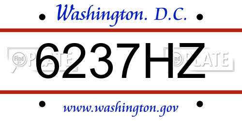 6237HZ District Of Columbia License Plate