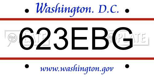 623EBG District Of Columbia License Plate