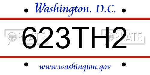 623TH2 District Of Columbia License Plate
