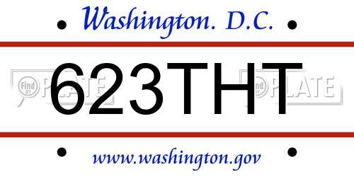 623THT District Of Columbia License Plate