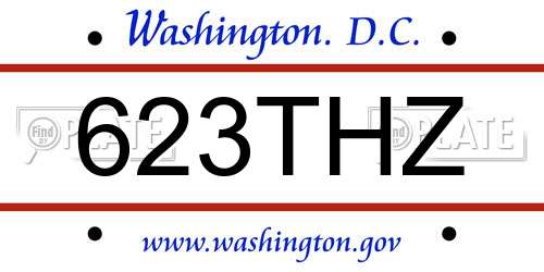 623THZ District Of Columbia License Plate