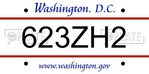 623ZH2 District Of Columbia License Plate