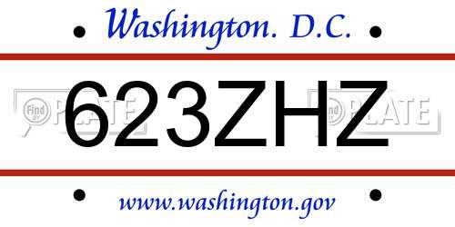 623ZHZ District Of Columbia License Plate