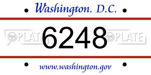 6248 District Of Columbia License Plate