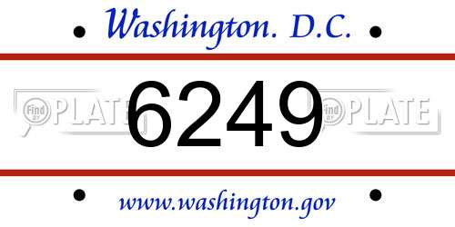 6249 District Of Columbia License Plate